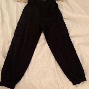 black cuffed cargo pants